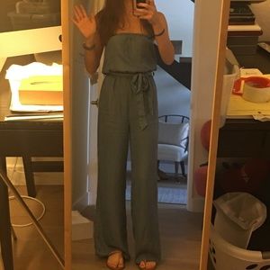 NWT Forever 21 S Strapless Chambray Jumper